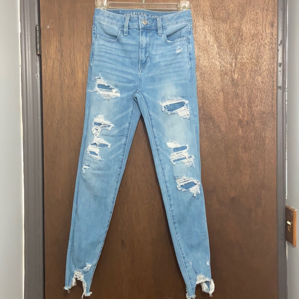 American Eagle 360° NE(X)T LEVEL STRETCH super high rise jeggings size: 00 short